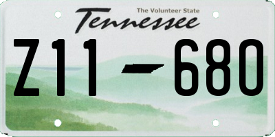 TN license plate Z1168O