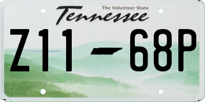 TN license plate Z1168P