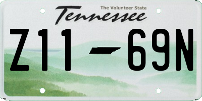 TN license plate Z1169N