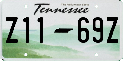 TN license plate Z1169Z