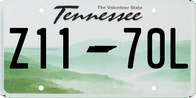 TN license plate Z1170L