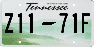 TN license plate Z1171F