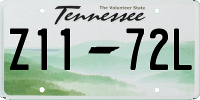 TN license plate Z1172L