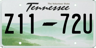 TN license plate Z1172U