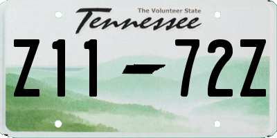 TN license plate Z1172Z