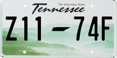 TN license plate Z1174F