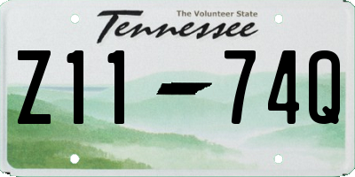 TN license plate Z1174Q
