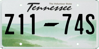 TN license plate Z1174S