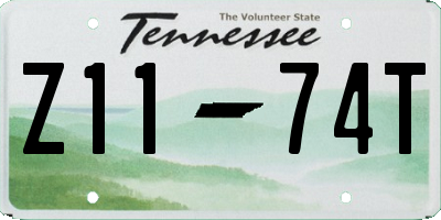 TN license plate Z1174T