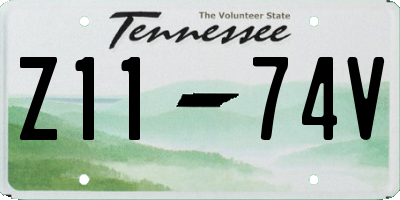 TN license plate Z1174V