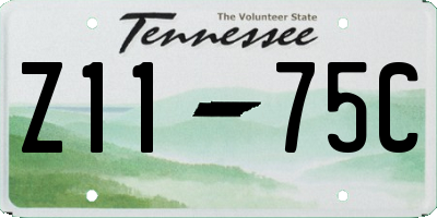 TN license plate Z1175C