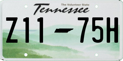 TN license plate Z1175H