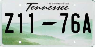 TN license plate Z1176A