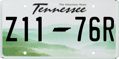TN license plate Z1176R