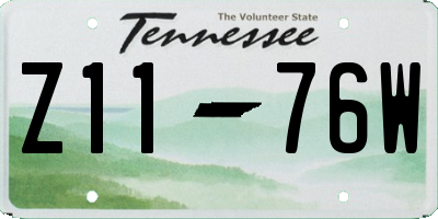 TN license plate Z1176W