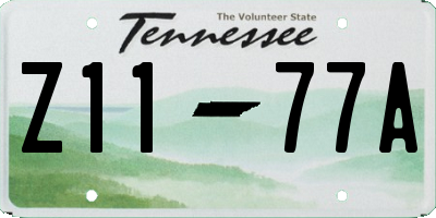 TN license plate Z1177A