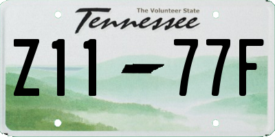TN license plate Z1177F
