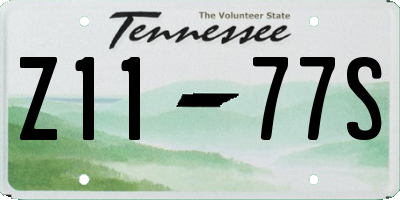 TN license plate Z1177S