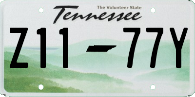 TN license plate Z1177Y