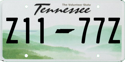 TN license plate Z1177Z