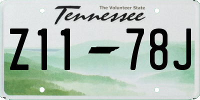 TN license plate Z1178J
