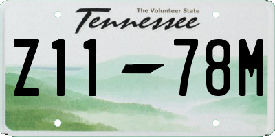 TN license plate Z1178M
