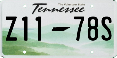 TN license plate Z1178S