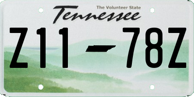 TN license plate Z1178Z