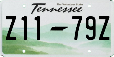 TN license plate Z1179Z