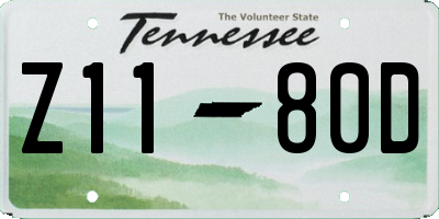 TN license plate Z1180D