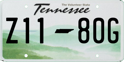 TN license plate Z1180G