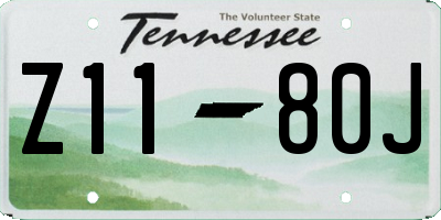 TN license plate Z1180J