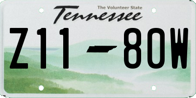 TN license plate Z1180W