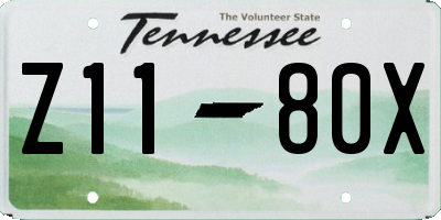 TN license plate Z1180X