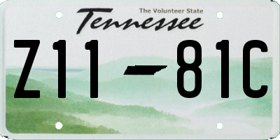 TN license plate Z1181C