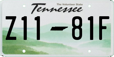 TN license plate Z1181F