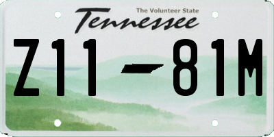 TN license plate Z1181M