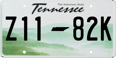 TN license plate Z1182K