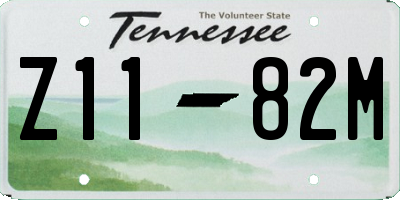 TN license plate Z1182M