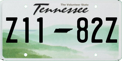 TN license plate Z1182Z