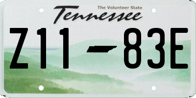 TN license plate Z1183E