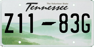 TN license plate Z1183G