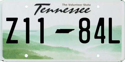 TN license plate Z1184L