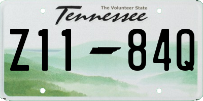 TN license plate Z1184Q