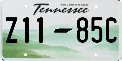 TN license plate Z1185C