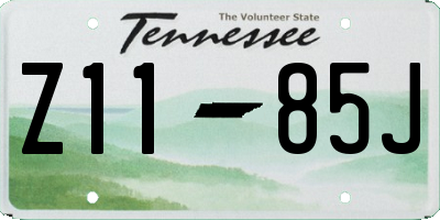 TN license plate Z1185J