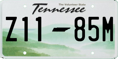 TN license plate Z1185M