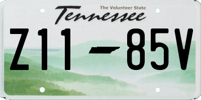 TN license plate Z1185V