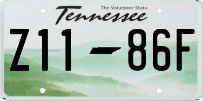 TN license plate Z1186F
