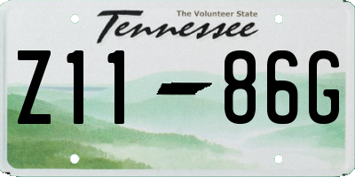 TN license plate Z1186G